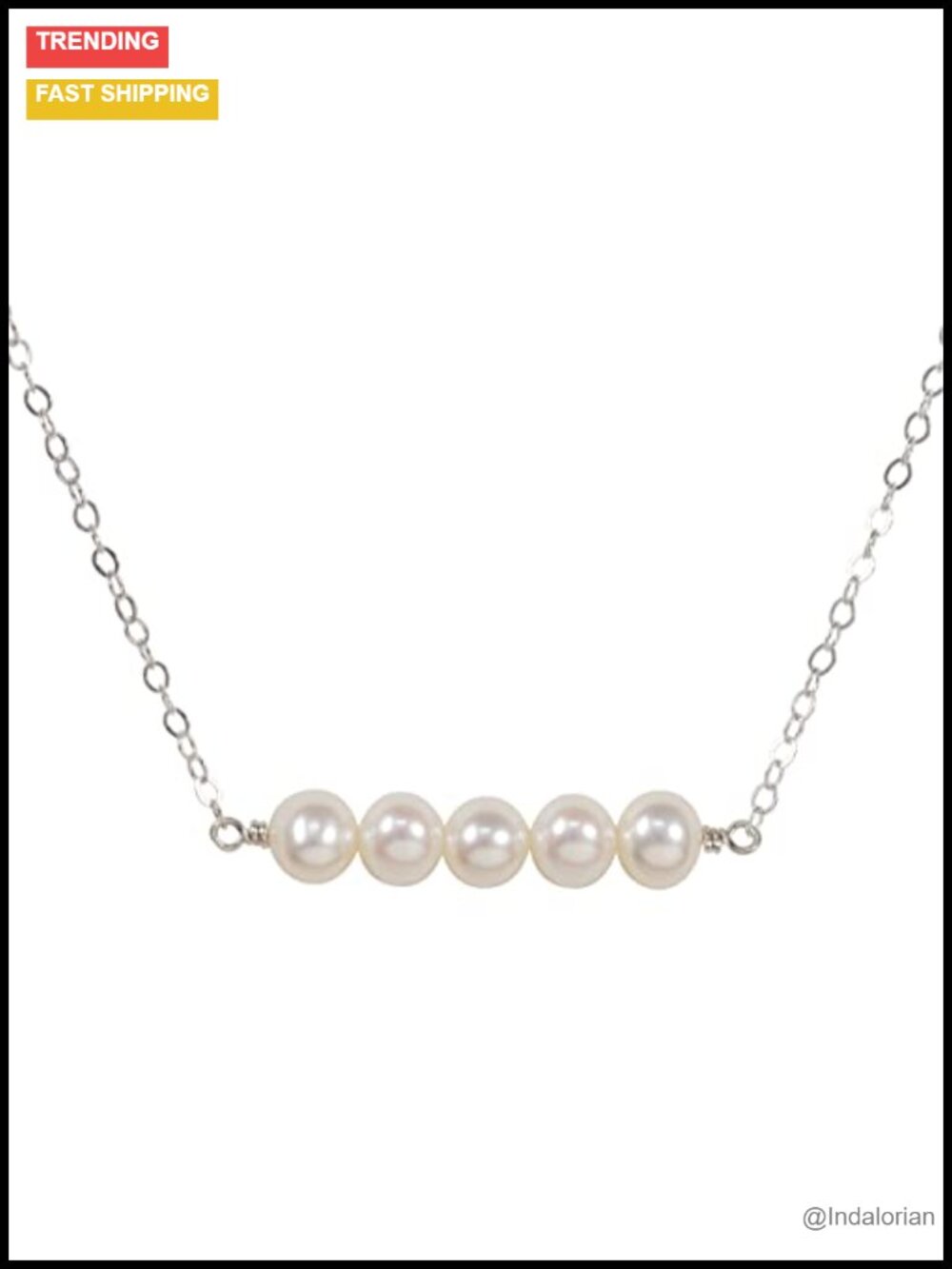 Sterling Silver Freshwater Pearl Birthday Necklace 18in
